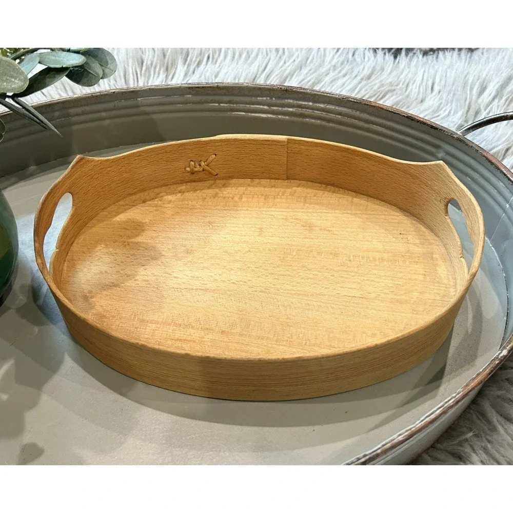 Vintage Svepbricka Swedish Made Oval Wooden Bread Tray 9